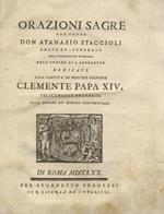 Orazioni sagre del padre don Atanasio Staccioli abate ex - generale della Congregazione silvestrina dell'Ordine di s. Benedetto [...]