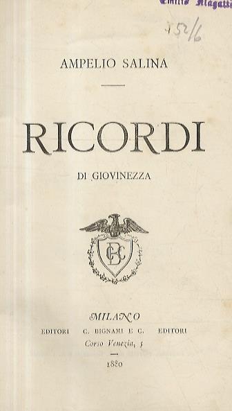 Ricordi di giovinezza - A. Salina - copertina