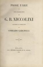 Prose varie e iscrizioni (.) Raccolte e pubblicate da Corrado Gargiolli