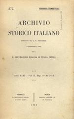 ARCHIVIO Storico Italiano, fondato da G.P. Vieusseux [.] Anno LXXI. Vol. II, Disp. 4a del 1913 (ma ristampa xerografica, Firenze, 1962)