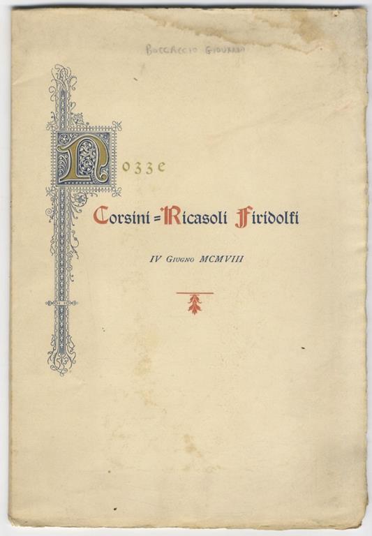 Rubriche dantesche pubblicate di su l'autografo chigiano da Giuseppe Vandelli - Giovanni Boccaccio - copertina