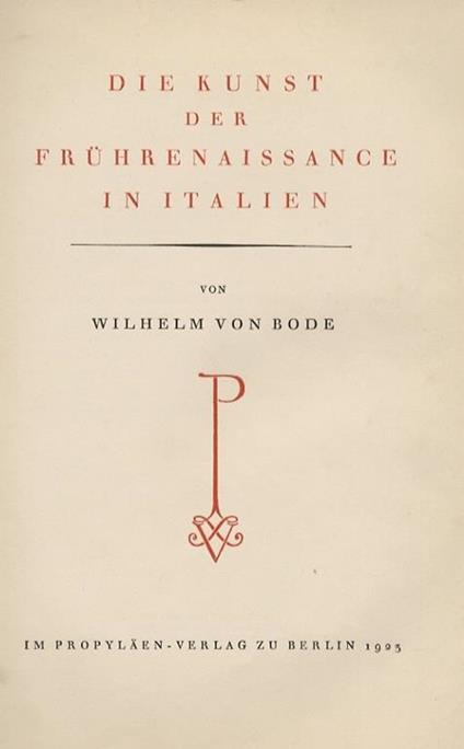 Di Kunst der Frührenaissance in Italien. - copertina