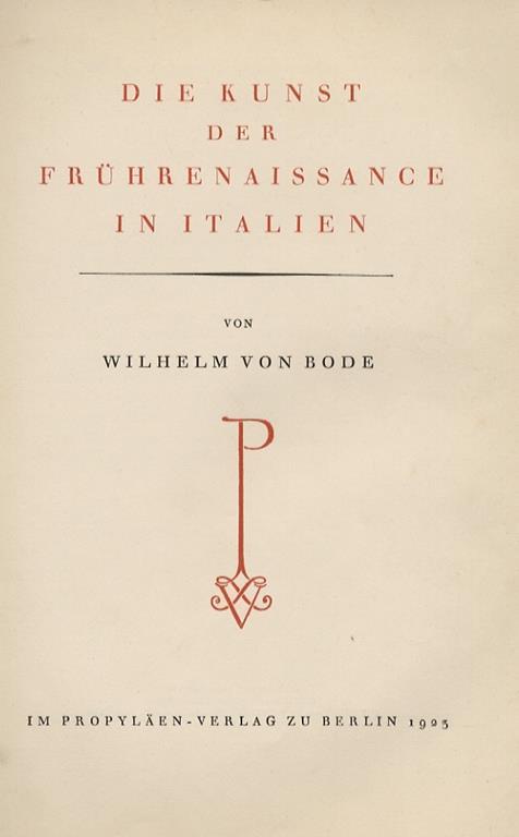 Di Kunst der Frührenaissance in Italien. - copertina