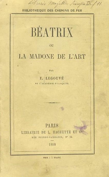 Béatrix ou la madone de l'art - Ernest Legouvé - copertina