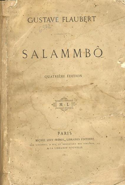 Salammbo. Quatrième édition - Gustave Flaubert - copertina