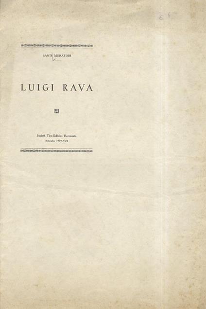 Luigi Rava - Santi Muratori - copertina