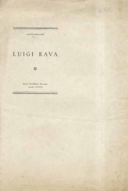 Luigi Rava - Santi Muratori - copertina