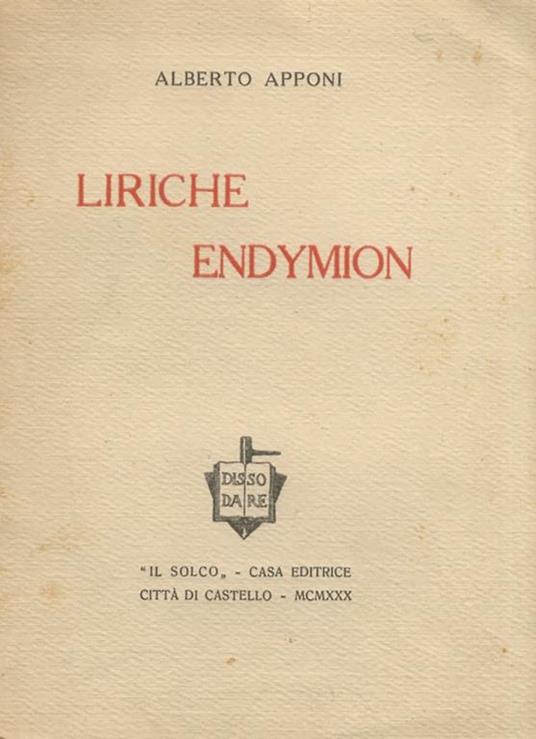 Liriche Endymion - Alberto Apponi - copertina