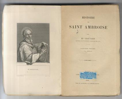 Histoire de Saint Ambroise. 3ème édition - Baunard - copertina