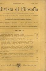 Rivista di Filosofia, continuazione della Rivista Filosofica fondata da C. Cantoni e della Rivista di Filosofia e Scienze Affini di G. Marchesini. Organo della Società Filosofica Italiana. Anno V. 1913. Fascicoli da 1 a 5 (gennaio-dicembre 1913). Ann