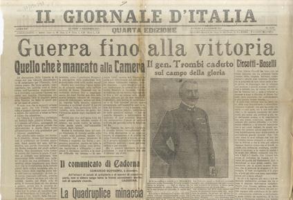 GIORNALE (IL) d’Italia. Quarta edizione. Anno XV. Lunedì 6 dicembre 1915 - copertina