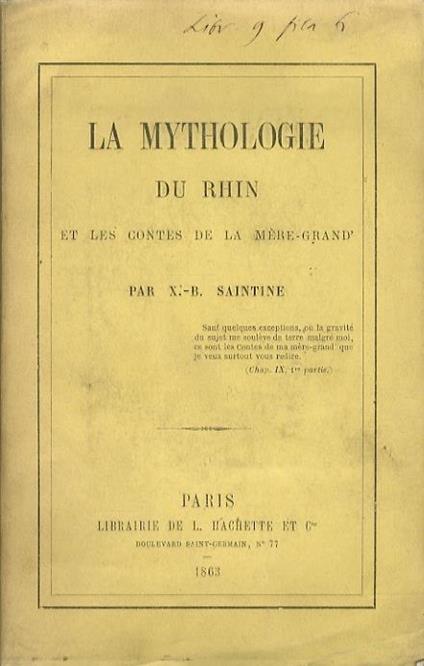 La Mythologie du Rhin et les Contes de la Mère-Grand - Xavier-Boniface Saintine - copertina