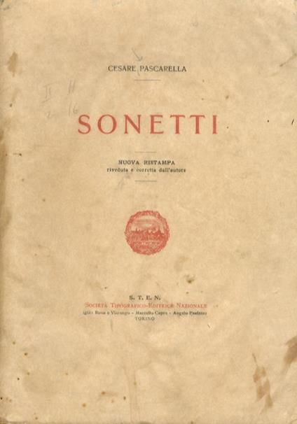 Sonetti. Nuova ristampa, riveduta e corretta dall’autore - Cesare Pascarella - copertina