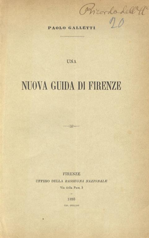 Una nuova guida di Firenze - Paolo Galletti - copertina