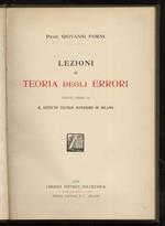 Lezioni di teoria degli errori, tenute presso il R. Istituto Tecnico Superiore di Milano