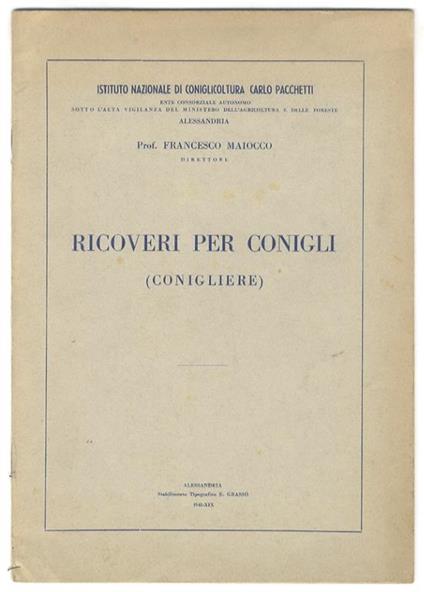 Ricoveri per conigli (conigliere) - Francesco Maiocco - copertina