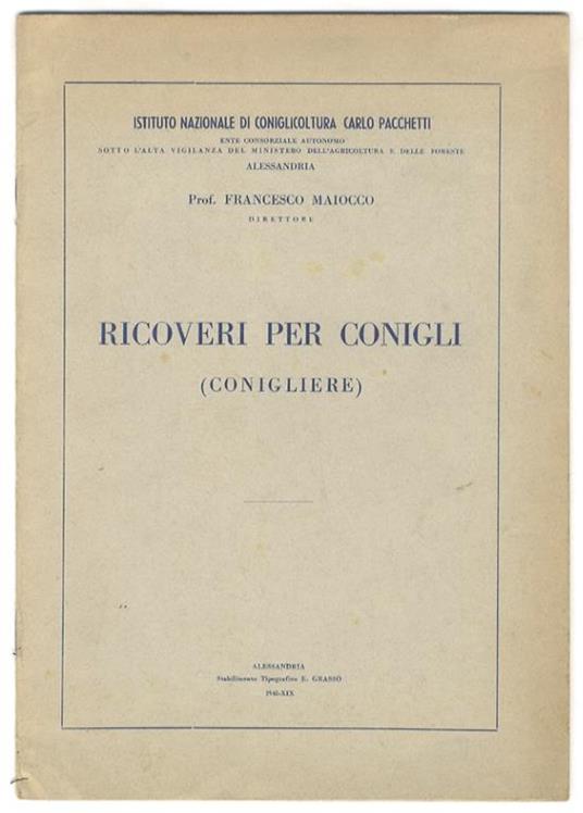 Ricoveri per conigli (conigliere) - Francesco Maiocco - copertina