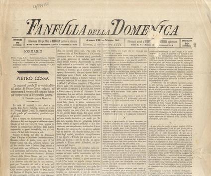 Fanfulla Della Domenica. Anno Iii. 1881. N. 36. 4 Settembre 1881 - copertina