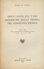 Brevi note sui vari significati della teoria del contratto sociale