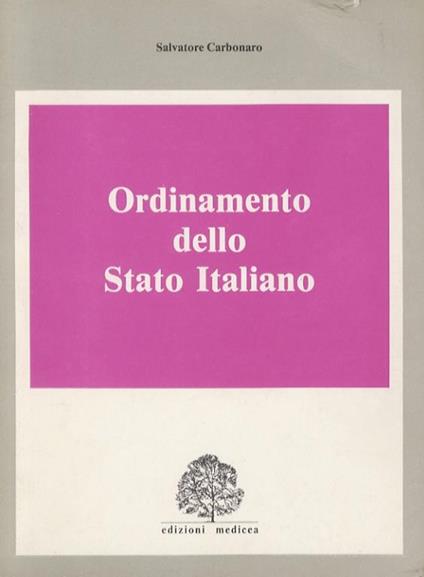 Ordinamento dello Stato Italiano - Salvatore Carbonaro - copertina