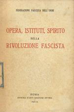 Opera, istituti, spirito della rivoluzione fascista