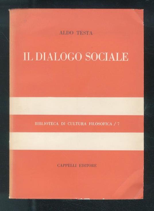 Il dialogo sociale - Aldo Testa - copertina