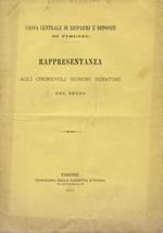 Cassa Centrale di Risparmi e Depositi di Firenze. Rappresentanza agli onorevoli signori senatori del regno