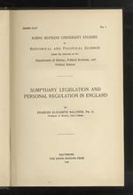 Suptuary legislation and personal regulation in England