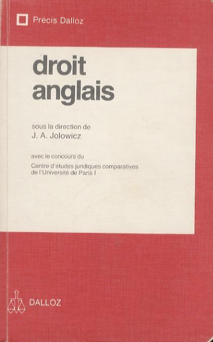 Droit anglais [...] Avec le concours du Centre d'études juridiques comparatives de l'Univesitè de Paris I - copertina