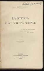 La Storia come scienza sociale. Prolegomeni