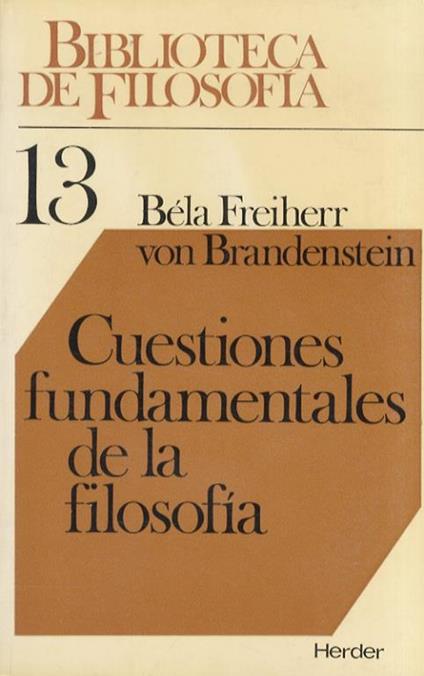 Cuestiones fundamentales de la filosofia. - copertina