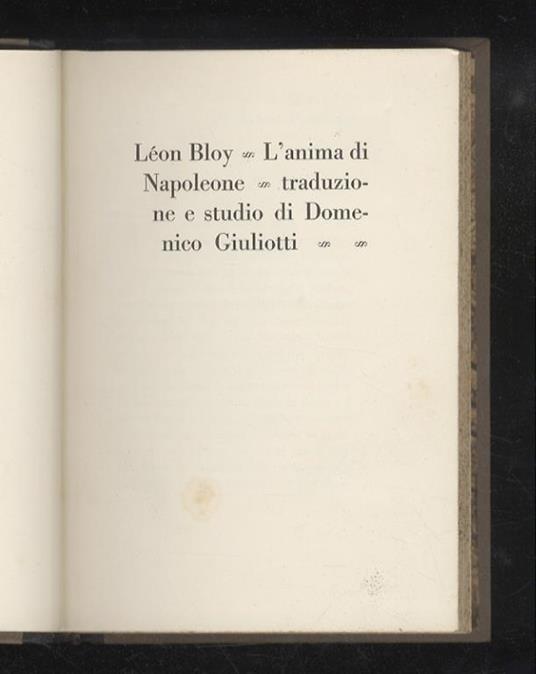 L’anima di Napoleone. Traduzione e studio di Domenico Giuliotti - Léon Bloy - copertina