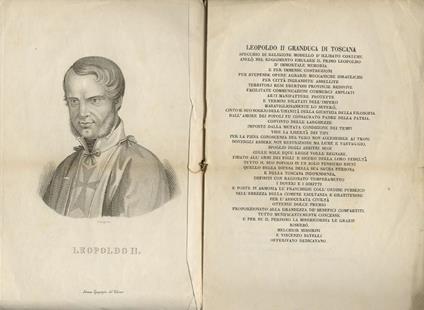 A Leopoldo secondo. Ode di Giuseppe Giusti, preceduta da un'epigrafe di Melchior Missirini - Giuseppe Giusti - copertina