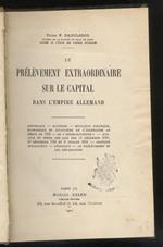 Le prélèvament extraordinaire sur le capital dans l'empire Allemand