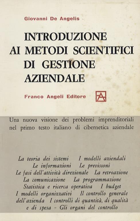 Introduzione ai metodi scientifici di gestione aziendale - Gian Carlo De Angelis - copertina