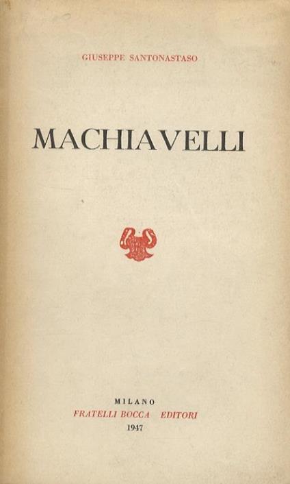 Machiavelli - Giuseppe Santonastaso - copertina