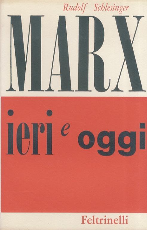 Marx ieri e oggi - Rudolf Schlesinger - copertina