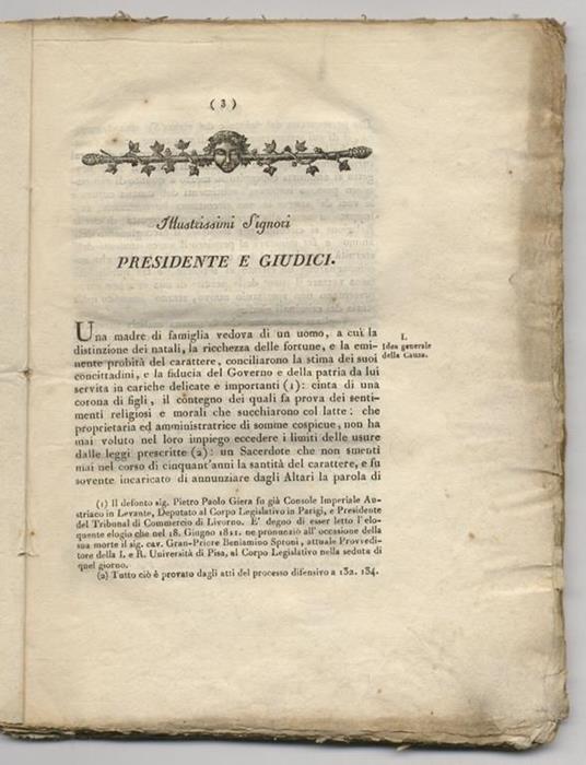 Memoria per la Signora Carolina Bartoletti vedova Giera, Sacerdote Sig. Luigi Cartacci suo maestro di casa e Maddalena Melani sua cameriera nella causa di preteso furto avanti la R. Ruota Crimianle di Firenze - Giovanni Carmignani - copertina