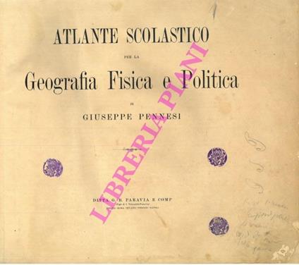 Atlante scolastico per la geografia fisica e politica - G. Pennesi - copertina