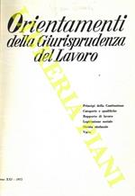 Orientamenti della giurisprudenza del lavoro. 1972