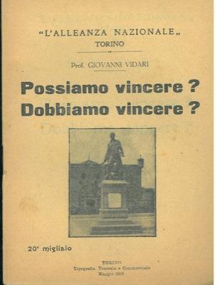 Possiamo vincere? Dobbiamo vincere? - Giovanni Vidari - copertina