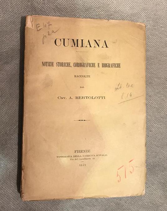 Cumiana. Notizie storiche, corografiche e biografiche - Antonino Bertolotti - copertina