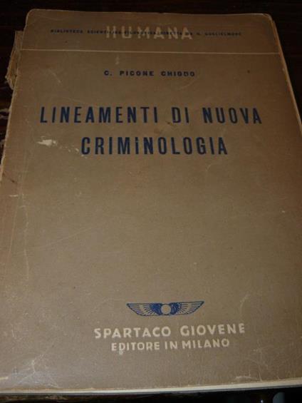 Lineamenti di nuova criminologia. Picone - copertina