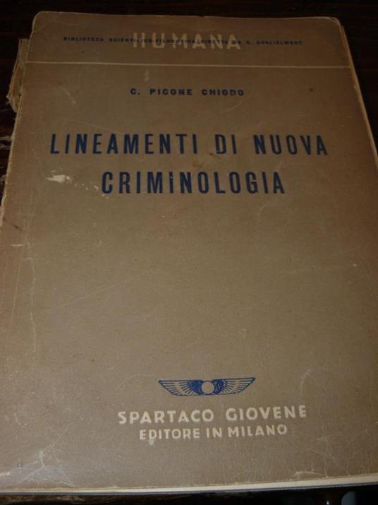 Lineamenti di nuova criminologia. Picone - copertina