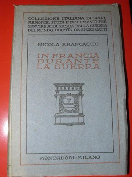 In Francia durante la guerra - Nicola Brancaccio - copertina