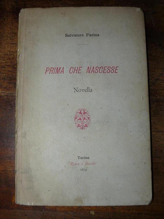 Prima che nascesse. Novella - Salvatore Farina - copertina