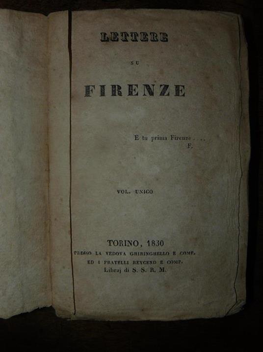 Lettere su Firenze- - Tullio Dandolo - copertina