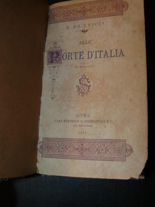 Alle Porte D'Italia - Edmondo De Amicis - copertina