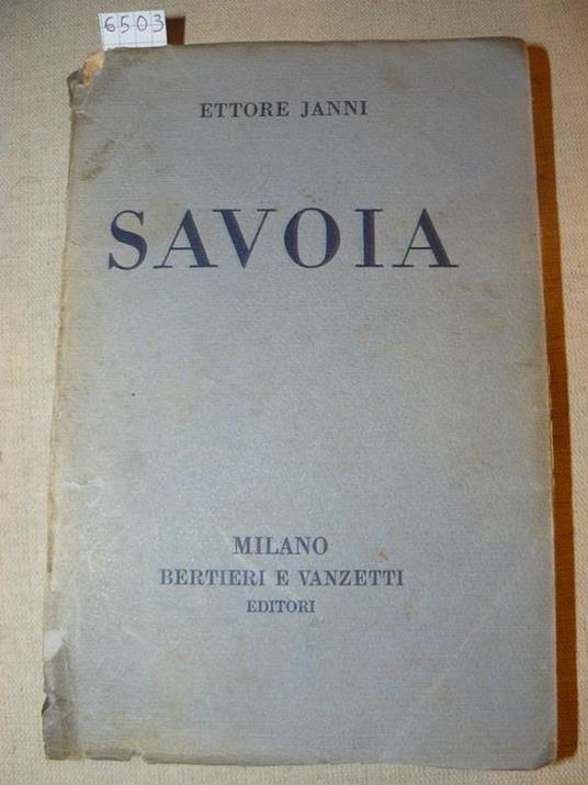 Savoia - Ettore Janni - copertina