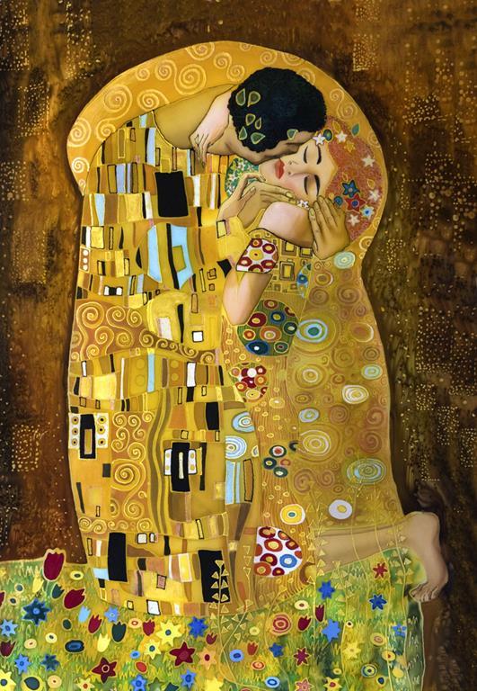 Quadro, stampa su tela. Gustav Klimt, Il Bacio